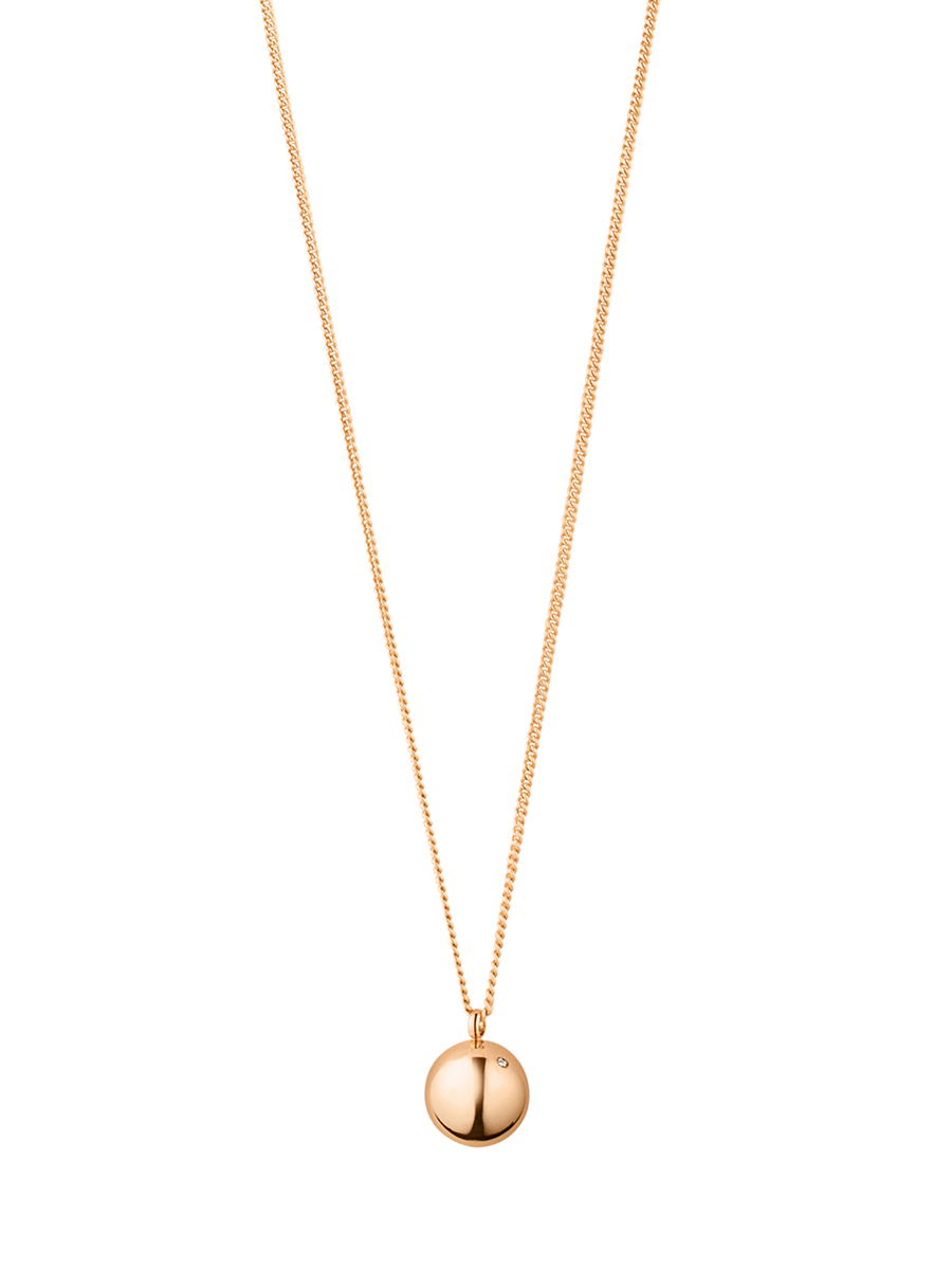 DYRBERG/KERN 玫瑰金流行系列长款珍珠形项链