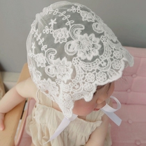 Childrens fetal cap European style Summer Infant lace hat female baby super beautiful shape Princess ear protection hat INS INS