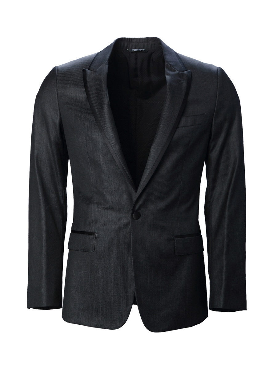 Dolce&Gabbana 黑色戗驳领一粒扣饰西装外套