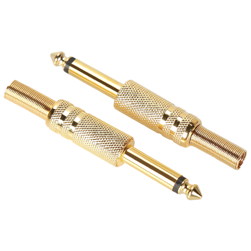 6 5mm welding head plug gilded mono-channel plug dual track tone bench Big two-core plug-Taobao