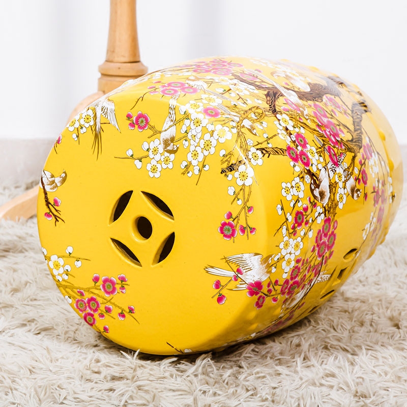 American country drum who modern living room of Chinese style antique ceramic drum who who bench of flowers and birds embroidered pier dressing who