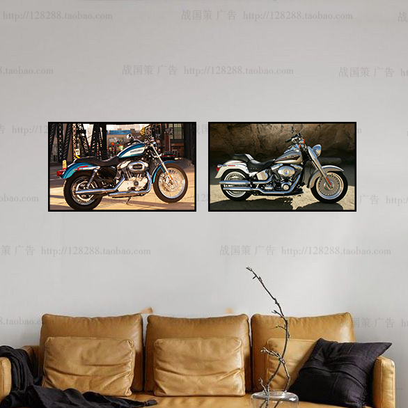 Personality poster Ultra cool motorcycle decoration painting Motorcycle retro frame painting of truth paper hanging drawing
