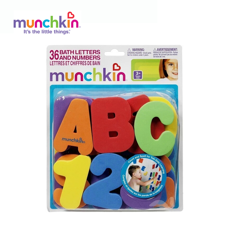 美国Munchkin 麦肯齐戏水洗澡字母数字贴36片益智宝宝玩具3岁以上