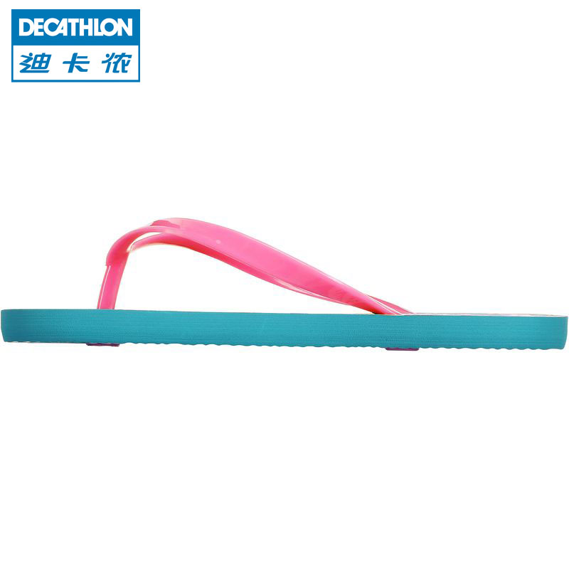 迪卡侬 青少年 儿童 沙滩鞋 人字拖 印花 夹脚拖 65641 TRIBORD
