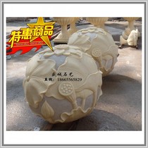Sandstone lighting lotus ball resin translucent light hotel club villa landscape light sandstone sculpture relief background wall