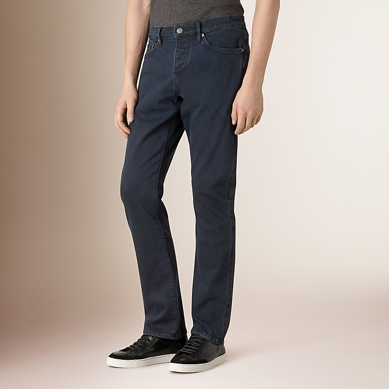 BURBERRY靛蓝弹力直筒牛仔裤 40008161赠香水4支(限量100套)
