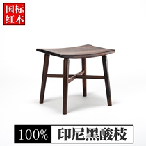 Log small stool Simple modern Chinese style All solid wood low stool Living room bench Mortise and tenon square stool Household mahogany guest stool