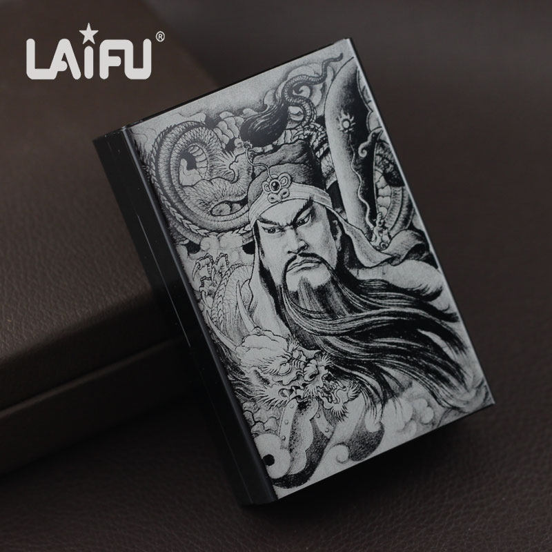 Genuine Laifu cigarette case classic lettering creative gift 20 sticks ultra-thin men's laser micro-engraving Chao Xianglong Guan Gong