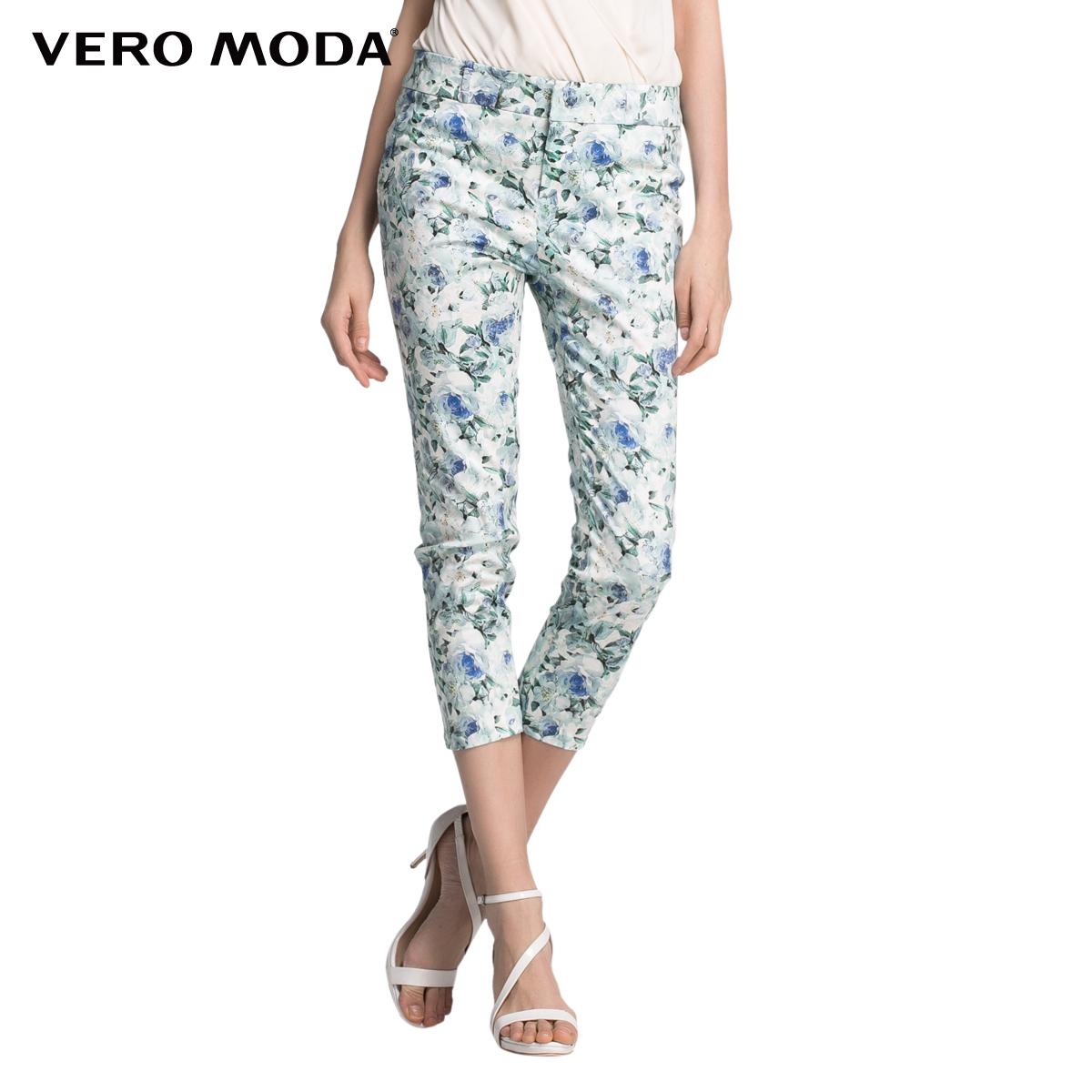 Vero Moda水彩印花修身七分裤|31526J010