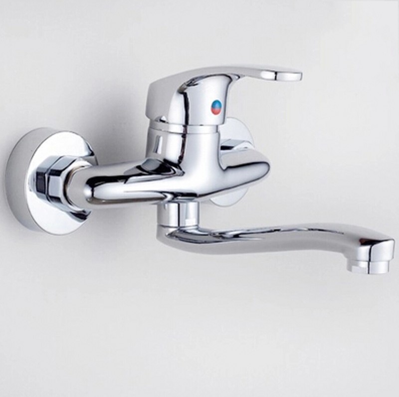 Full copper surface basin tap kitchen hot and cold tap into wall type washbasin tap washing basin tap