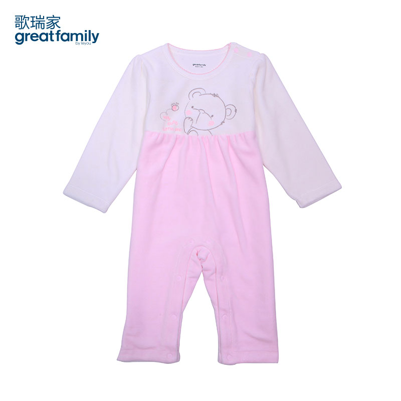 乐友孕婴童歌瑞贝儿婴儿连体衣2016春季新款新生儿衣服肩开连身衣