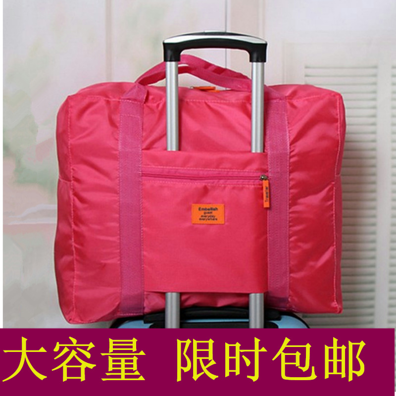 Hand-held waterproof travel travel travel storage bag, clothes and materials packing bag, can be hung on the large pull rod