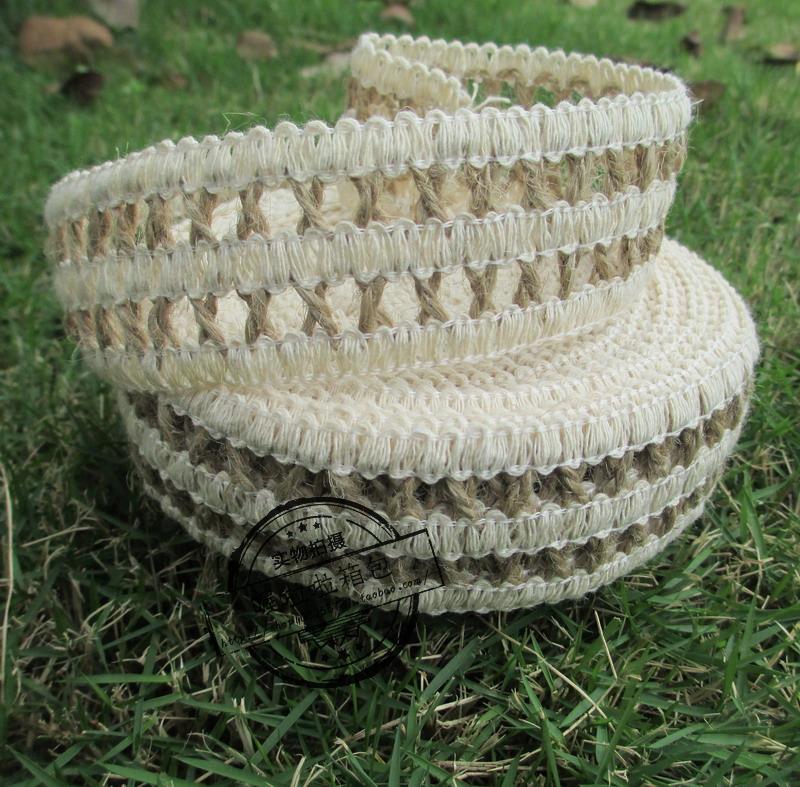 4 cm wide hollowed-out cotton linen lace cotton linen mixed lace handmade DIY material floral side accessories 1 m-Taobao