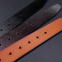 Vintage mens small round hole belt strip Leather headless belt body buckle cowhide pants belt body 3 7cm belt accessories