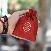 Small Shukou storage bag scenic temple thanksgiving gift Zen exquisite texture traditional literary play bag Buddha beads brocade bag