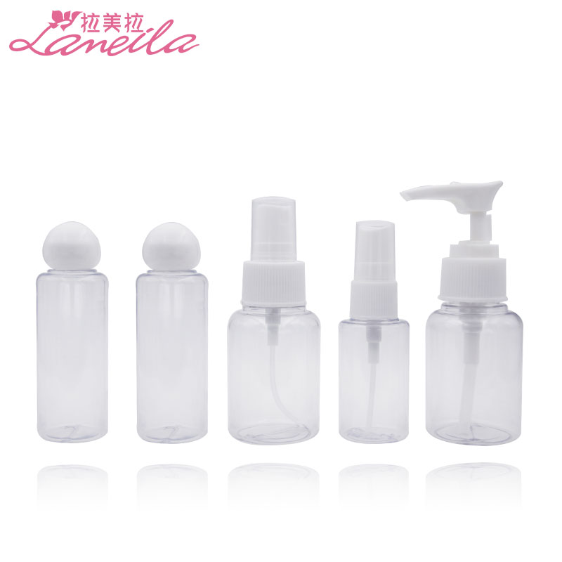 拉美拉 6件化妆品分装瓶旅行便携套装喷雾瓶按压瓶喷瓶乳液平盖瓶