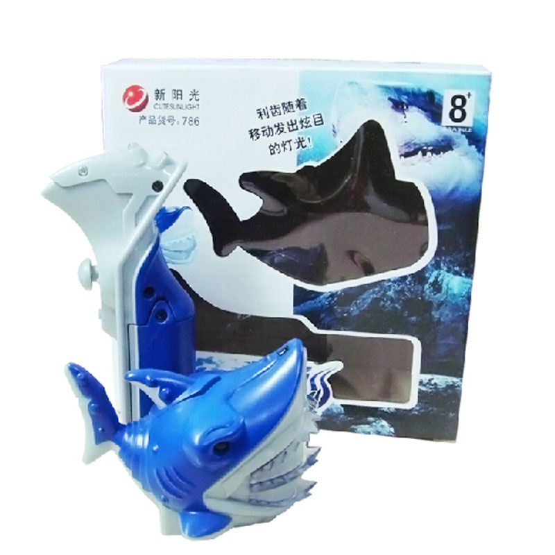 包邮闪光小鲨鱼 电动遥控鲨鱼遥控益智模型玩具送朋友儿童DIY礼物