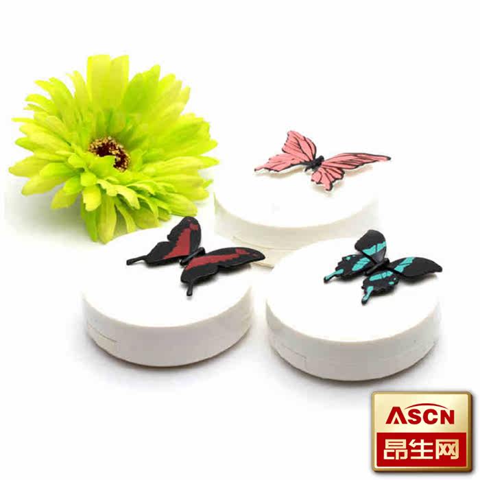 蝴蝶隐形眼镜伴侣盒 方便携带美瞳 隐形眼镜盒子    TF