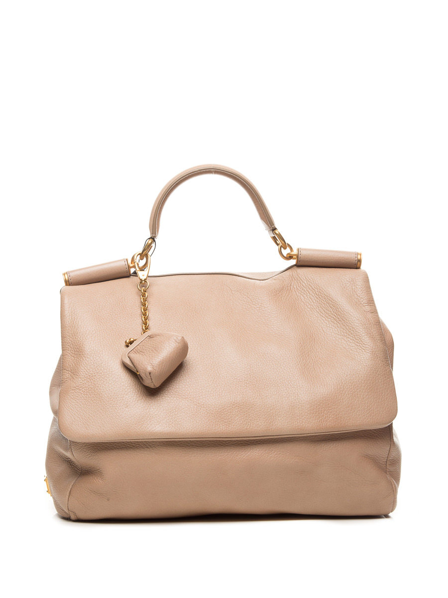 Dolce&Gabbana 杏色简约款翻盖手提肩包