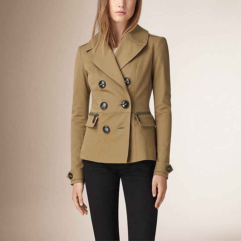 BURBERRY/博柏利弹力棉质斜纹海军外套 39989601