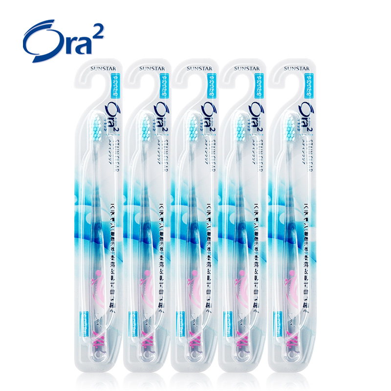 ora2皓乐齿亮白净色牙刷软毛小头口腔日本进口牙刷*5套装