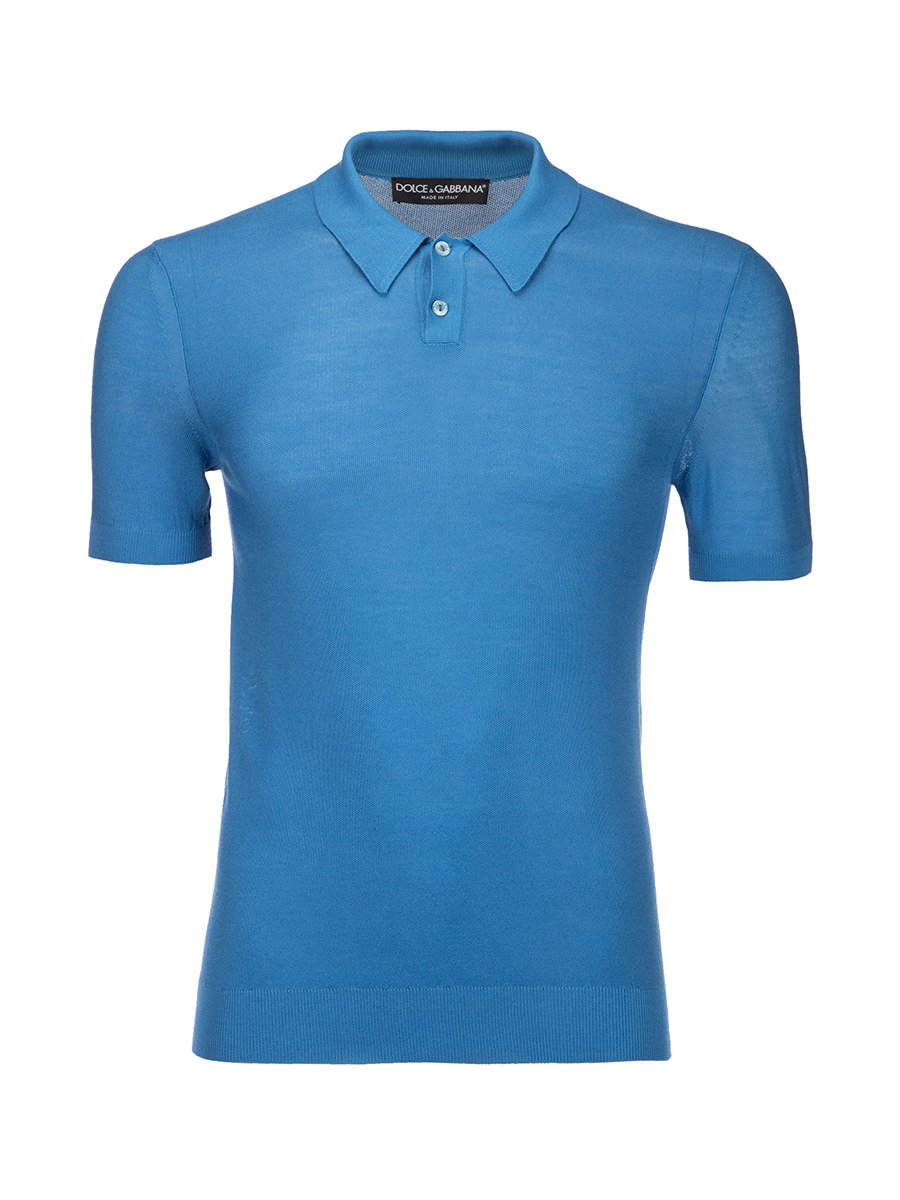 Dolce&Gabbana 蓝色桑蚕丝翻领上衣