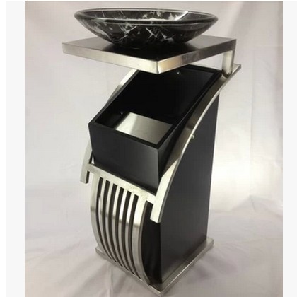 Thickened New Concept Square Pipe S Tobacco Ash Bucket Creative Fashion Lobby Trash Can Hotel Mall with wooden frame packaging