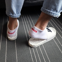 Zoyin original mens thin letter trend sports socks shallow mouth pure cotton boat socks Casual socks white socks summer