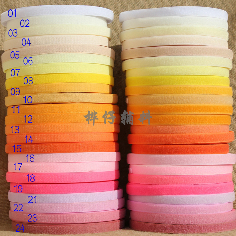 120 Colors 2cm 2.5cm Velcro Hook and Loop Fastener Nylon Fastener Tape Male and Female Tape Hook and Loop Tape with Burrs