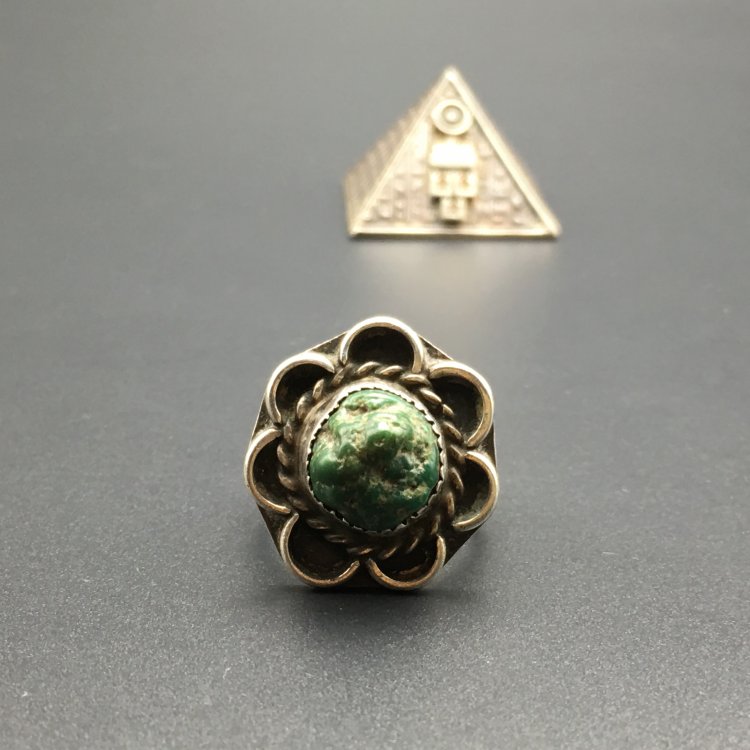 1970s Indian Indian Navajo Navajo Turquoise 925 Sterling Silver Antique Women's Ring