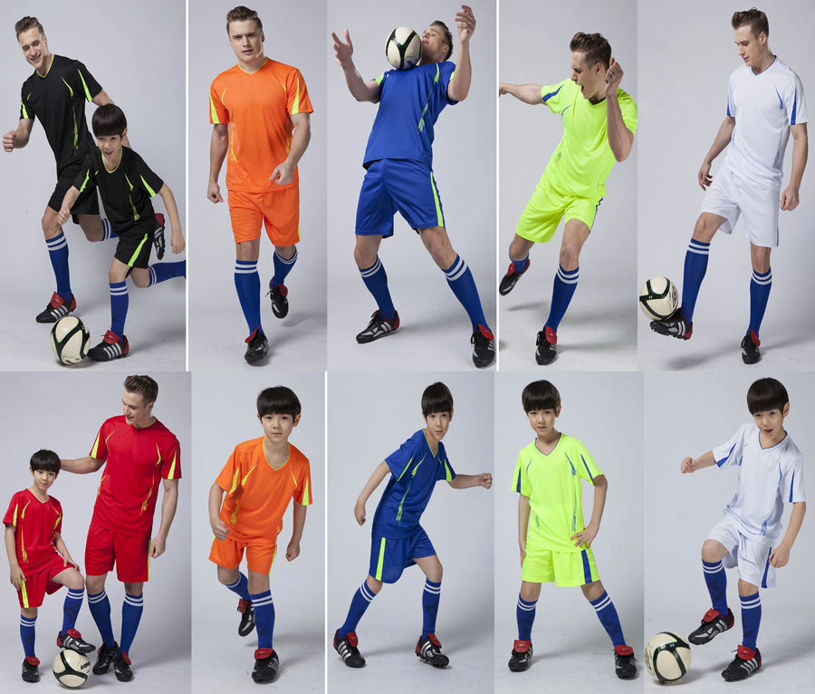 Customize children's clothing men's football clothes pro-sub-dress jersey men's children's football training suit Suit Racing Suit