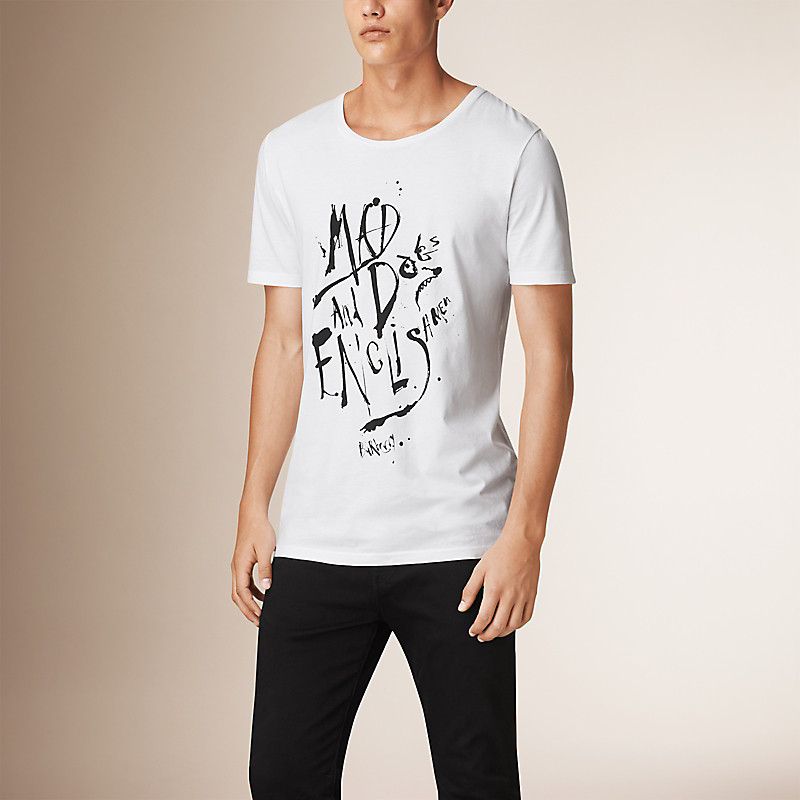 BURBERRY/博柏利图案印花棉质 T 恤衫 40007381