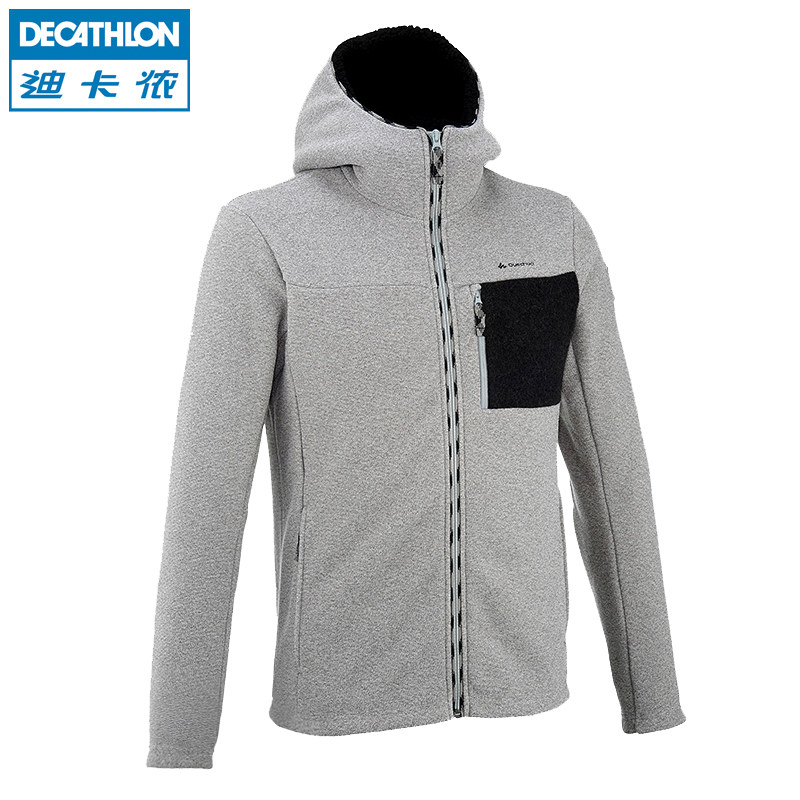 迪卡侬 抓绒衣外套男 保暖针织衫 QUECHUA