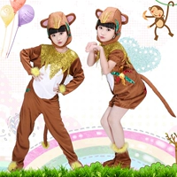 Trang phục cho trẻ em khỉ vàng Trang phục khỉ nhỏ Quần áo động vật trẻ em Little Lotus Style Monkey Fishing Moon Performance Trang phục - Trang phục trang phục động vật cho trẻ em