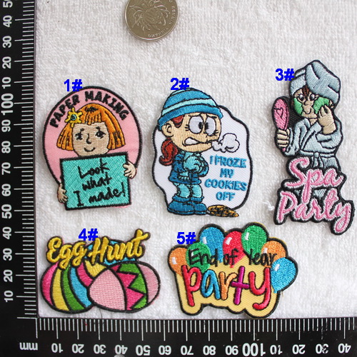 Heart embroidery YD06 Cartoon Little Girl Color Egg PARTY Boy Embroidery Back rubber Clothing Party Patch