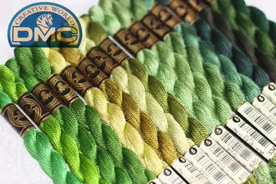 DMC line 5 three-dimensional embroidery thread green wood and sub commonly used green ray silk thread Pearl cotton bead light