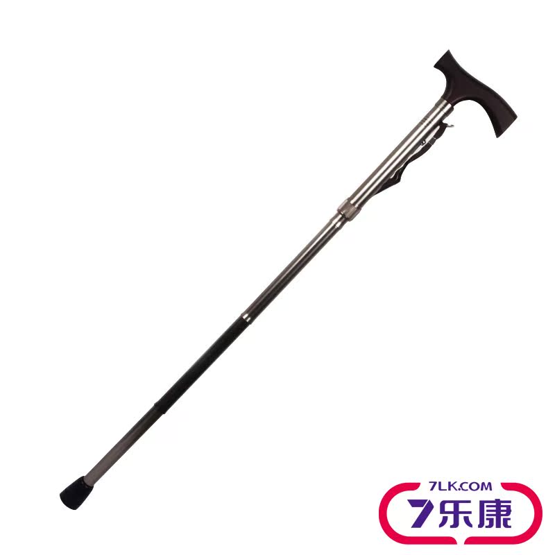 鱼跃拐杖 铝合金 老人手杖 木质手把 折叠手杖