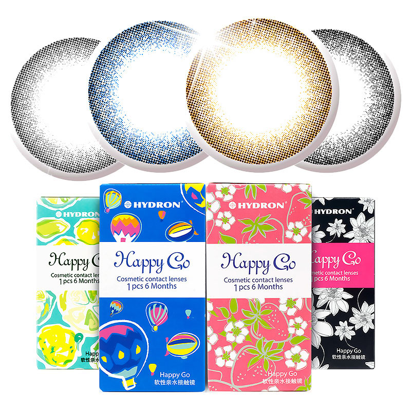 海昌美瞳半年抛HAPPY GO混血自然彩色近视隐形眼镜1片装YN