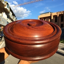 Mahogany cornucopia tank tank dried fruit pot Burmese Rosewood big fruit red sandalwood with lid whole wood Babao jar storage crafts