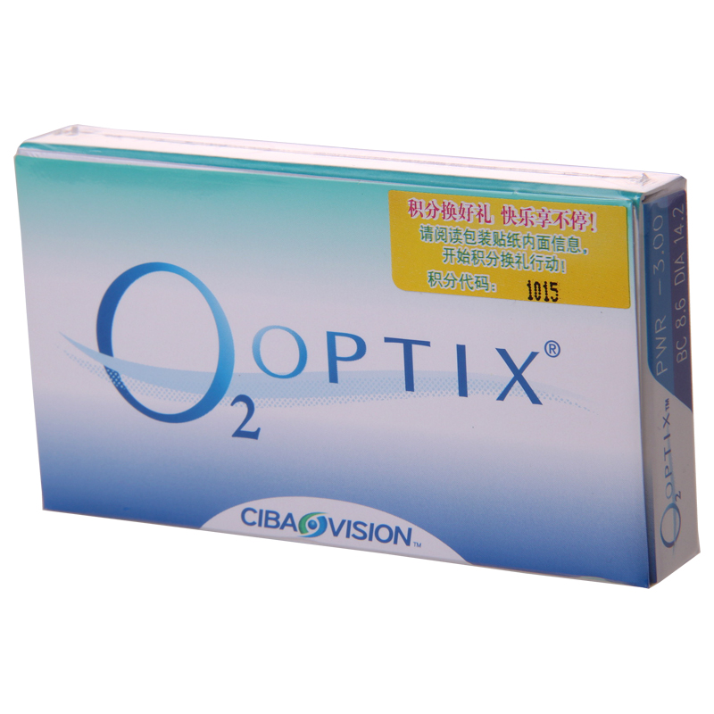 视康隐形眼镜旗舰店 舒视氧O2 optix 月抛3片装 舒适氧近视水润