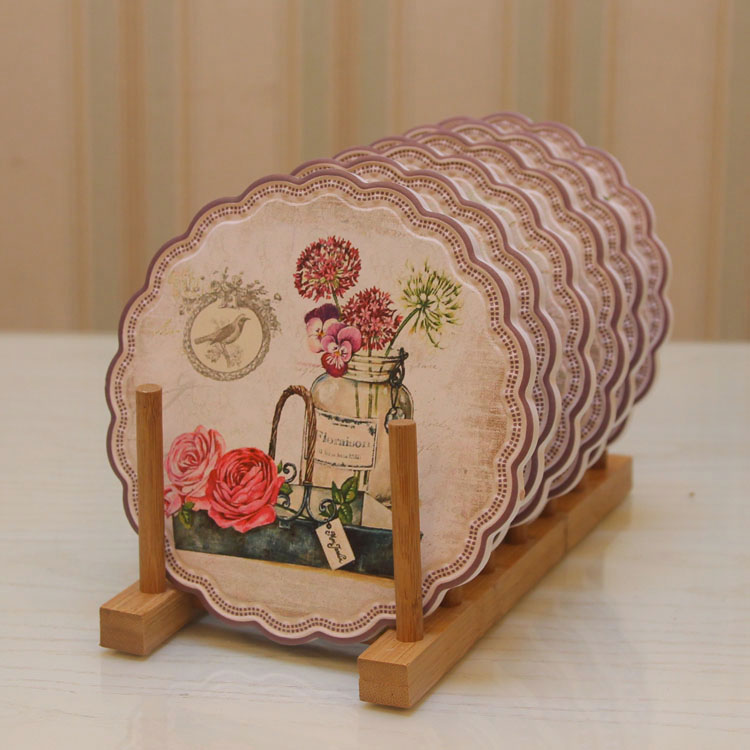 Eurostyle Retro Ceramic Dining Mat Bowl Cushion Coffee Cup Cushion Dish Cushion Pan Mat Insulation Mat home Decorative Products