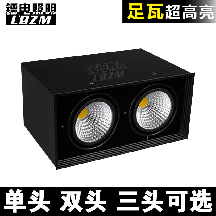 Clear fit bucket liner lamp led square cylinder light single head double head three-head grille suction-top-type suspension wire spotlight cob bean bile lamp