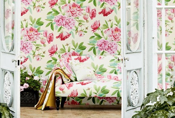 British imported wallpaper Zoffany woodville Peony Flower Background dedicated F62