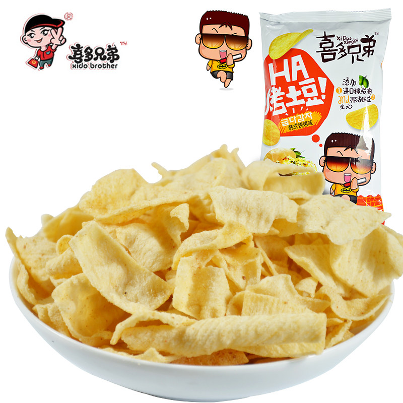 【天猫超市】喜多兄弟烤土豆片45g  韩式烧烤味 休闲零食