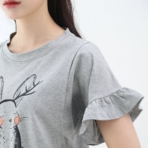 Meng Meng rabbit paper nursing summer clothes out fashion nursing clothes Spring and summer feeding clothes new postpartum tops