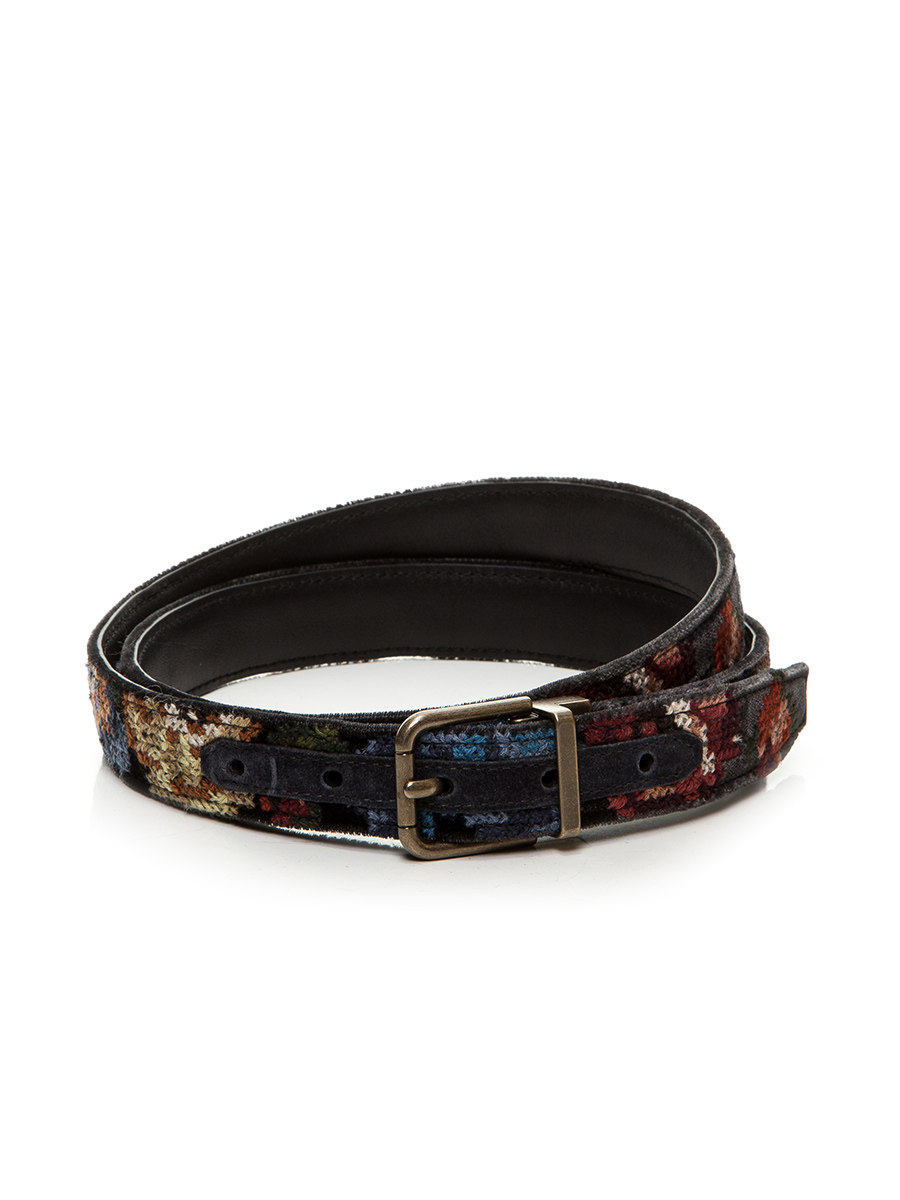 Dolce&Gabbana 黑色刺绣针扣腰带