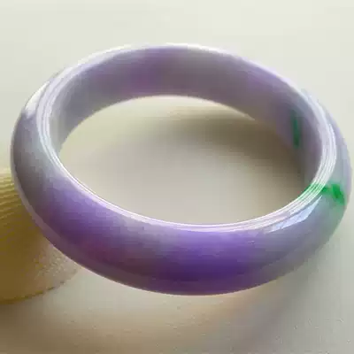Original stone natural Old Pit Ice glutinous seed green jade bracelet Violet spring color jade bracelet A cargo with certificate KH016