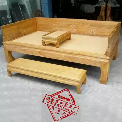 DF002 Elm Arhan bed solid wood Arhan bed can be customized grass dragon carving flower arhart collapse Chinese elm bed