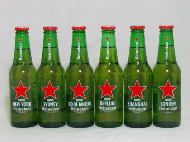 Heineken beer city rediscovers limited edition glass bottle rare Dutch 250ML rotary cap set of 6 bottles