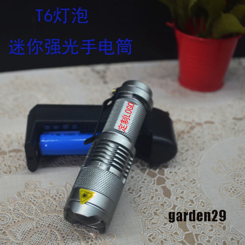 Mini pen buckle portable 14500 Mini 5 Number of universal telescopic zoom light flashlight Charging Q5 Custom LOGO